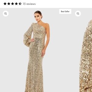 Stunning Gold sequence Ieena MacDuggal dress size 4